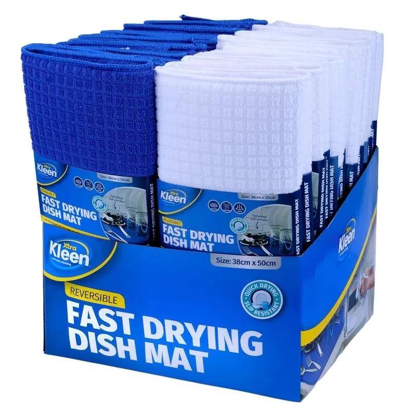 Dish Drying Mat 38cm X 50cm - Blue & White – image 3