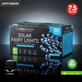 Christmas Fairy Light Solar 100LED 7.5m Total Length Blue 2 Functions – image 4