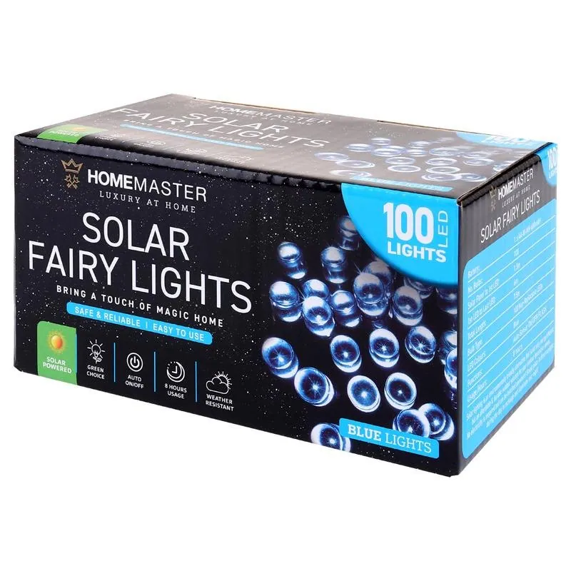 Christmas Fairy Light Solar 100LED 7.5m Total Length Blue 2 Functions – image 3