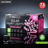 Christmas Fairy Light Solar 100LED 7.5m Total Length Pink 2 Functions – image 4
