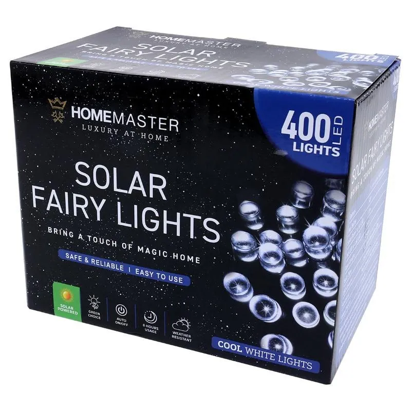Christmas Fairy Light Solar 400LED 25.5m Total Length Cool White 2 Functions – image 3