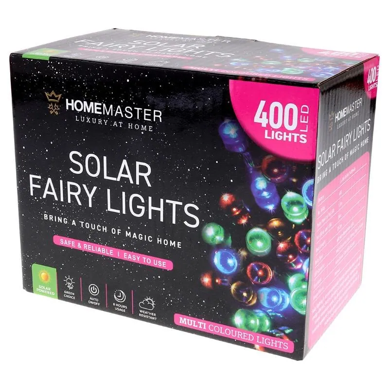 Christmas Fairy Light Solar 400LED 25.5m Total Length Multi Colour 2 Functions – image 3