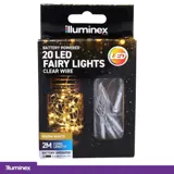 Fairy Lights Battery Operated 20 LED 2m Warm White 2 Function Clear Wire – image 4