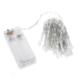 Fairy Lights Battery Operated 20 LED 2m Warm White 2 Function Clear Wire – image 1