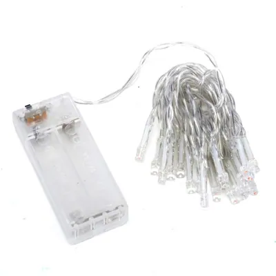 Fairy Lights Battery Operated 20 LED 2m Warm White 2 Function Clear Wire