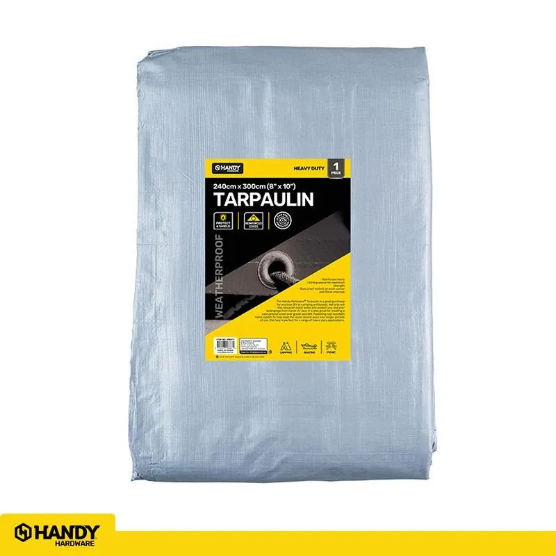 Tarpaulin Heavy Duty Grey 130gsm 240cm X 300cm (8' X 10') – image 3