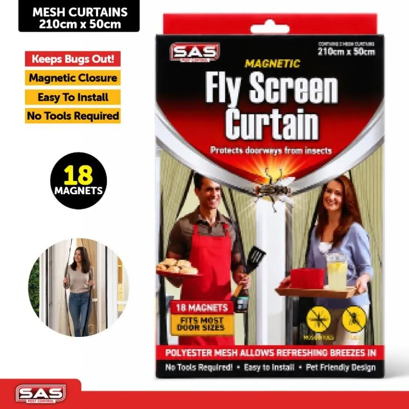 Curtain Magnetic Mesh 2pc 50cm X 210cm Each Black – image 3