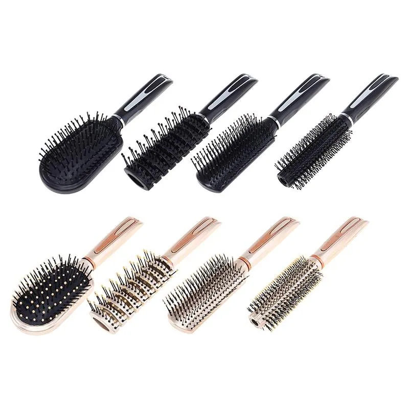 Hair Brush Styling Salon - 4 Assorted Designs on Stand - Blue & Purple – image 2