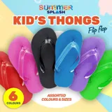 Thongs Kids Coloured Purple, Black, Blue, Red, Pink & Green 3 Assorted Sizes: Small (au 7-8), Medium (au 9-10) & Large (au 11-12) – image 3