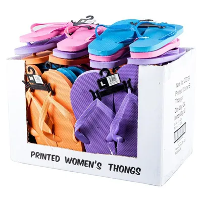 Thongs Womens Coloured Pink, Purple, Orange & Blue 3 Assorted Sizes: Small (au 5-6), Medium (au 7-8) & Large (au 9-10)
