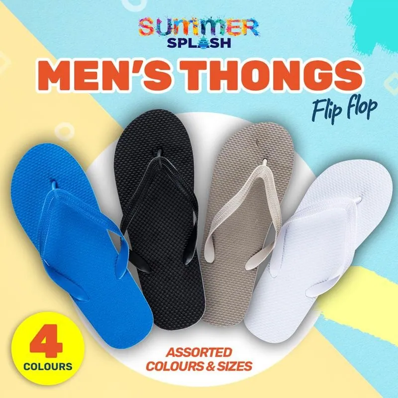 Thongs Mens Coloured Black, White, Grey & Blue 3 Assorted Sizes: Medium (au 8-9), Large (au 10-11) & Extra Large (au 12) – image 3