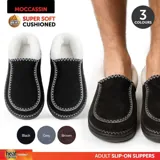 Slippers Mens Mocassin Plain Brown, Black & Grey 3 Sizes: M,l,xl – image 4