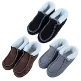Slippers Mens Mocassin Plain Brown, Black & Grey 3 Sizes: M,l,xl – image 3