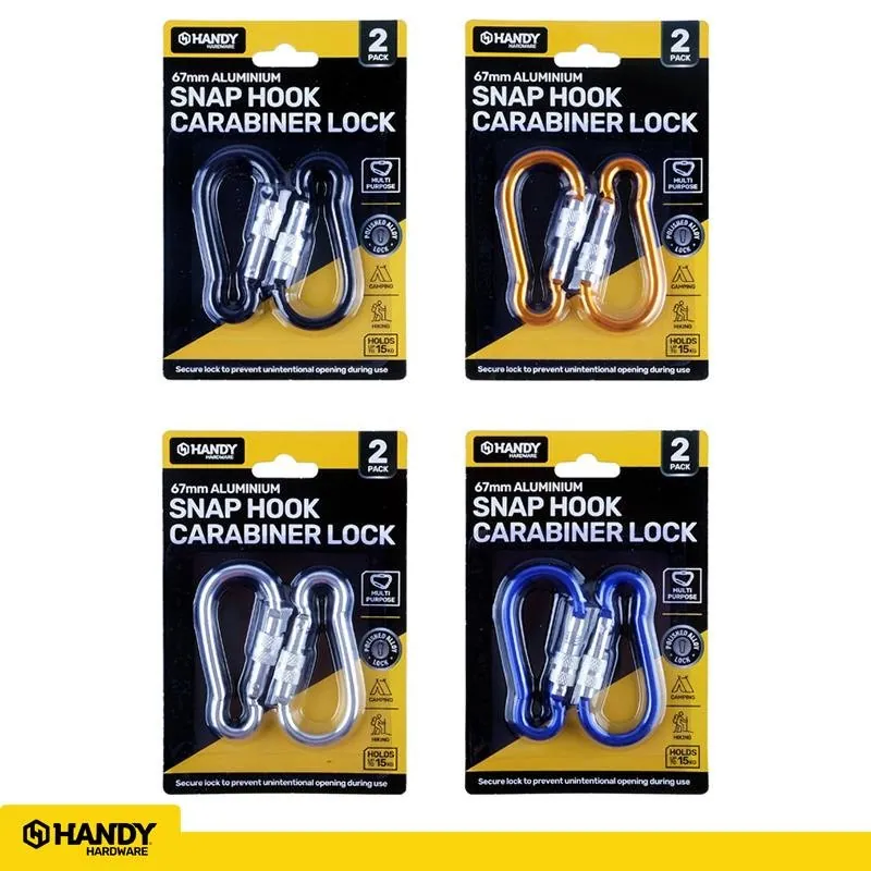 Carabiner Lock Roll Down 67mm 2pk (4 Assorted Colours) – image 4