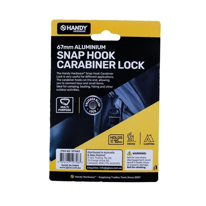 Carabiner Lock Roll Down 67mm 2pk (4 Assorted Colours) – image 3