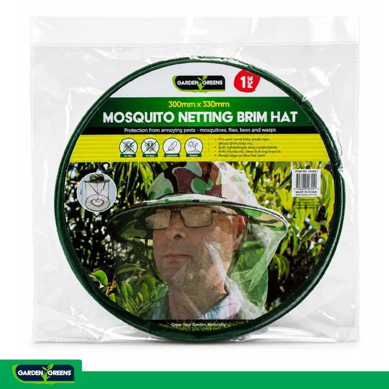 Insect Head Net with Brim Hat 30cm X 13cm X 2.5cm Green Mesh & Camouflage Hat – image 4