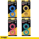 Tape Electrical Tape 4 Assorted Colours (Green, Yellow, Blue & Red) 18mm X 15m 2pk – image 4