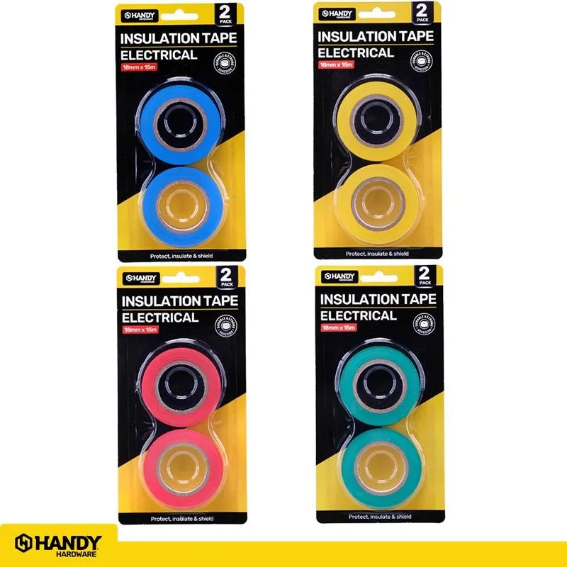 Tape Electrical Tape 4 Assorted Colours (Green, Yellow, Blue & Red) 18mm X 15m 2pk – image 4