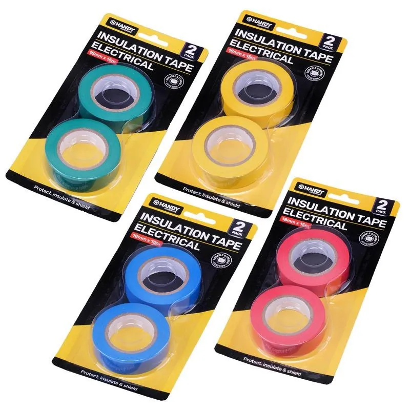 Tape Electrical Tape 4 Assorted Colours (Green, Yellow, Blue & Red) 18mm X 15m 2pk – image 3