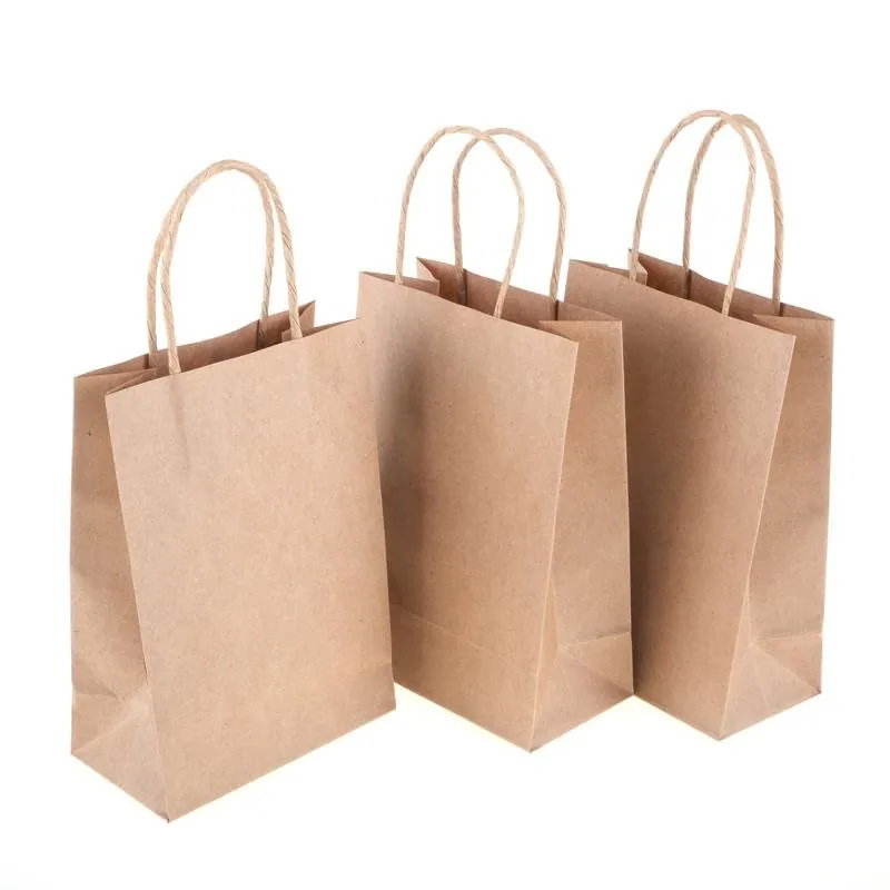 Craft Paper Bags Brown 21cm X 16cm X 8cm 3pk – image 2