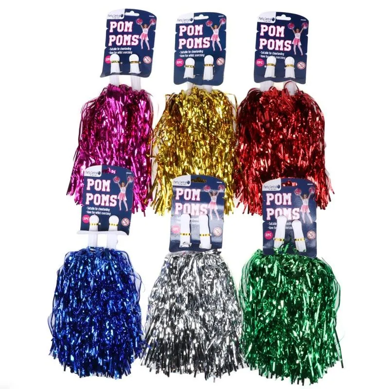 Pom Poms 2pk Pink, Blue, Gold, Green, Silver & Red – image 3
