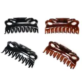Hair Claw Clips 2pc 9cm- Black and Brown – image 1