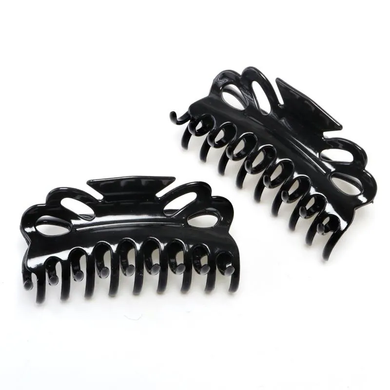 Hair Claw Clips 2pc 9cm- Black and Brown – image 2