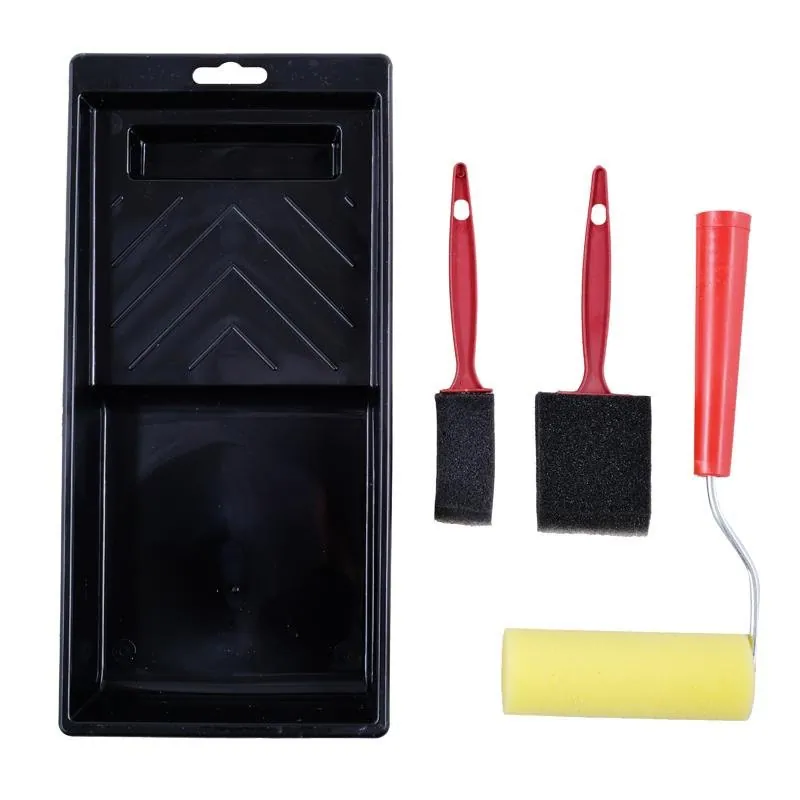 Paint Trim Kit 4pk (Includes 10cm Sponge Roller & Frame, 20mm Paint Brush, 40mm Paint Brush & Paint Tray) – image 2