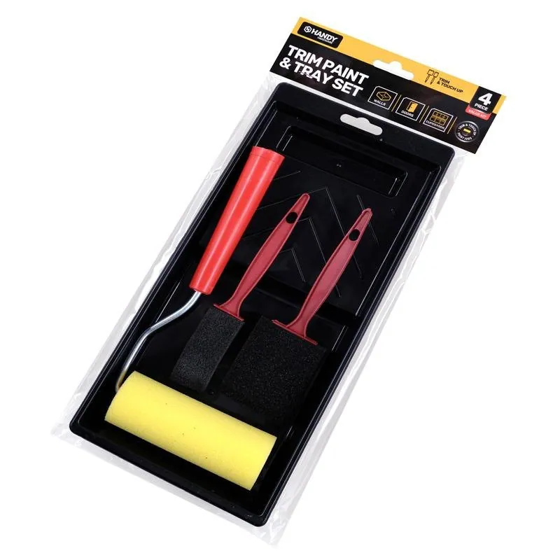 Paint Trim Kit 4pk (Includes 10cm Sponge Roller & Frame, 20mm Paint Brush, 40mm Paint Brush & Paint Tray) – image 3