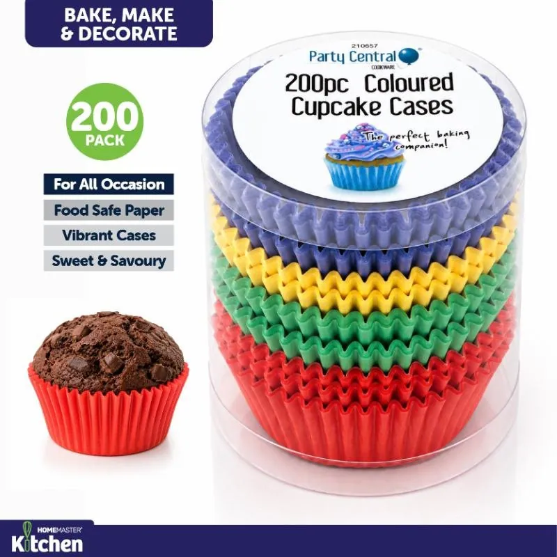 Cupcake & Muffin Cases 200pk - Red, Yellow, Blue, Green – image 4