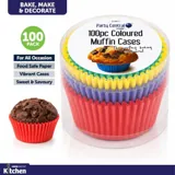 Cupcake & Muffin Cases 100pk - Red, Yellow, Blue, Green – image 4