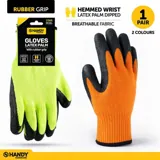 Gloves Fluro Working Gloves with Black Palm Grip - One Size Fits Most – image 2
