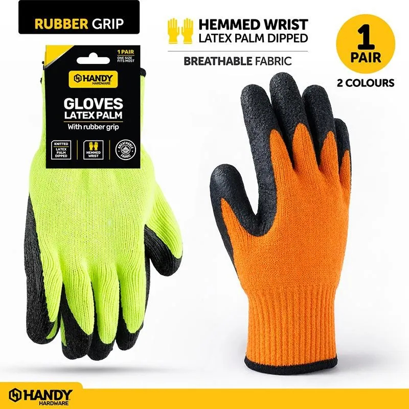 Gloves Fluro Working Gloves with Black Palm Grip - One Size Fits Most – image 2