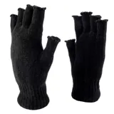 Gloves Fingerless Womens Heat Control Thermal Lined Chenille Black – image 1