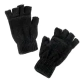 Gloves Fingerless Womens Heat Control Thermal Lined Chenille Black – image 2