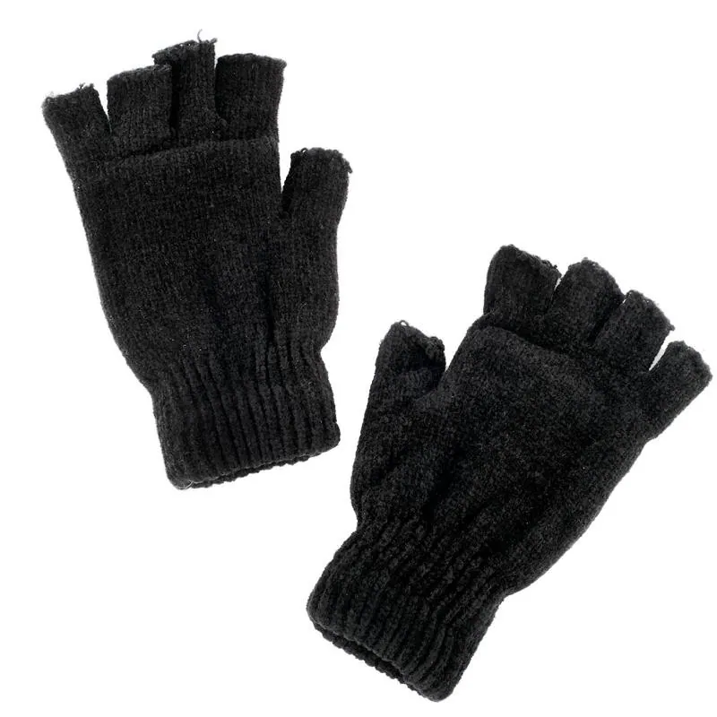 Gloves Fingerless Womens Heat Control Thermal Lined Chenille Black – image 2
