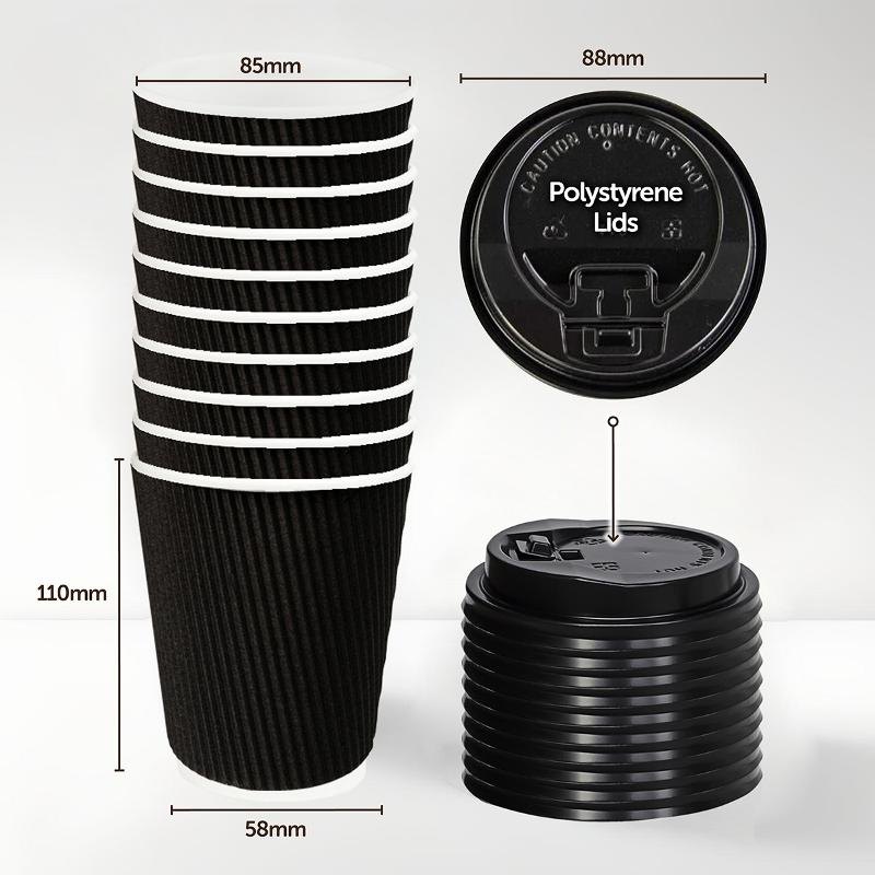 Double Wall Paper Coffee Cups with Lids 350ml (20 Pack) — photo 2 of 4