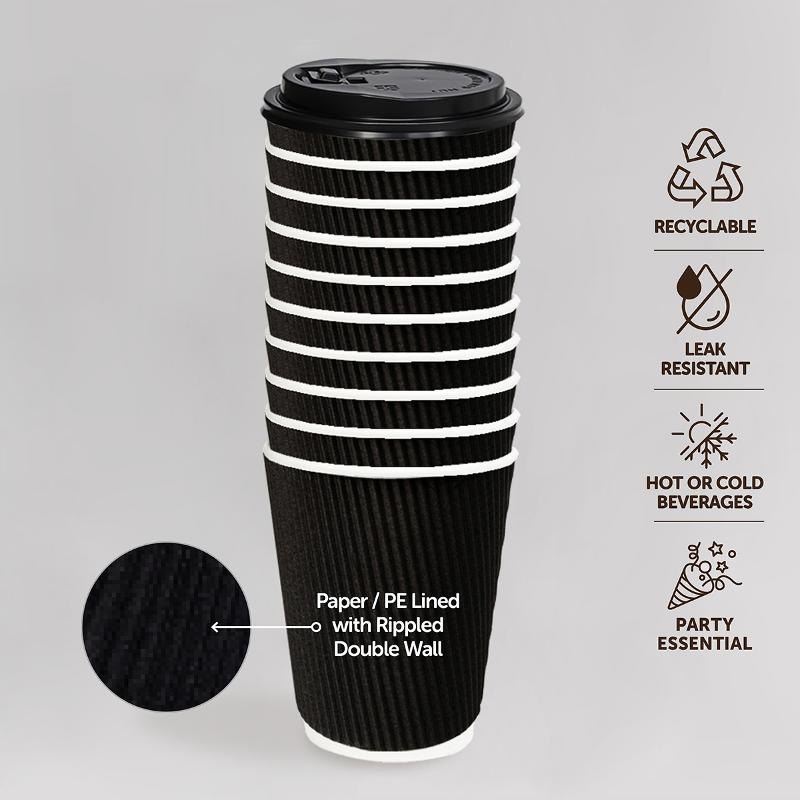 Double Wall Paper Coffee Cups with Lids 350ml (20 Pack) — photo 3 of 4