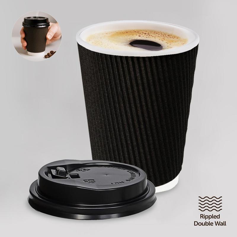 Double Wall Paper Coffee Cups with Lids 350ml (20 Pack) — photo 4 of 4