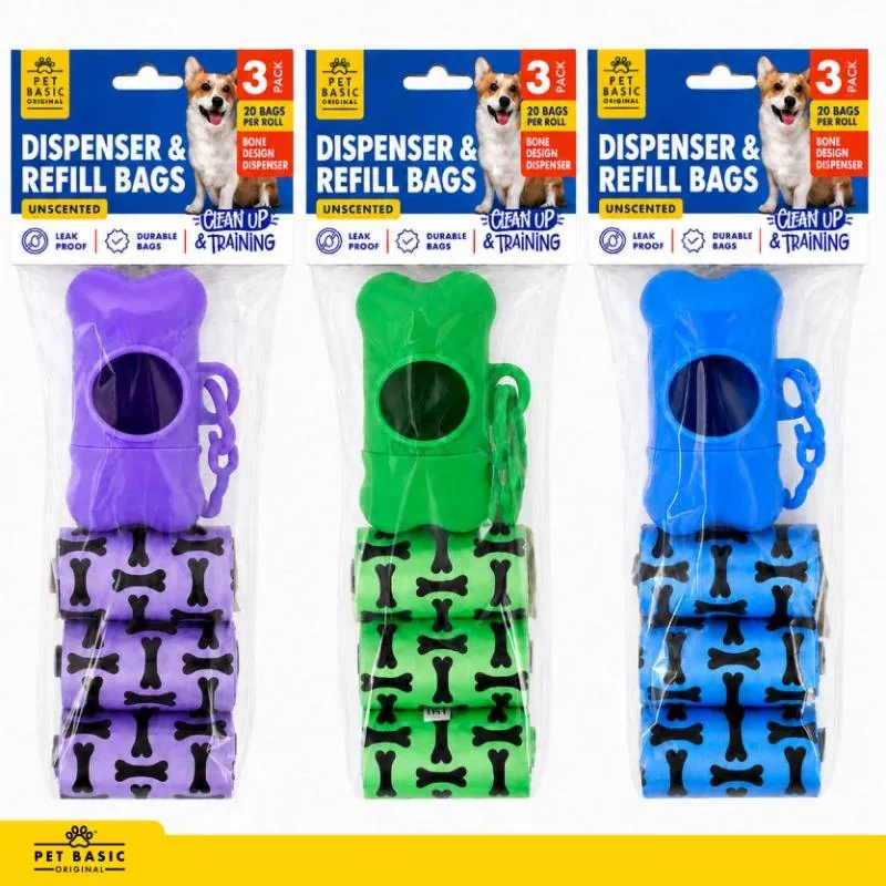 Dog Clean Up Bags with Holder 3 X 20pk Bag Size 30cm X 14cm – image 4