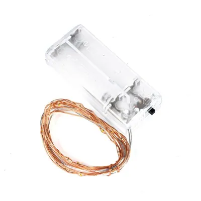 Fairy Lights Battery Operated 20 LED 2m Warm White 2 Function Copper Wire