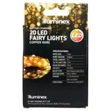 Fairy Lights Battery Operated 20 LED 2m Warm White 2 Function Copper Wire – image 3