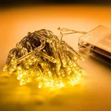 Fairy Lights Battery Operated 50 LED 5m Warm White 2 Function Clear Wire – image 2