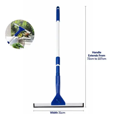 Squeegee with Telescopic Extendable Handle - 72cm To 107cm