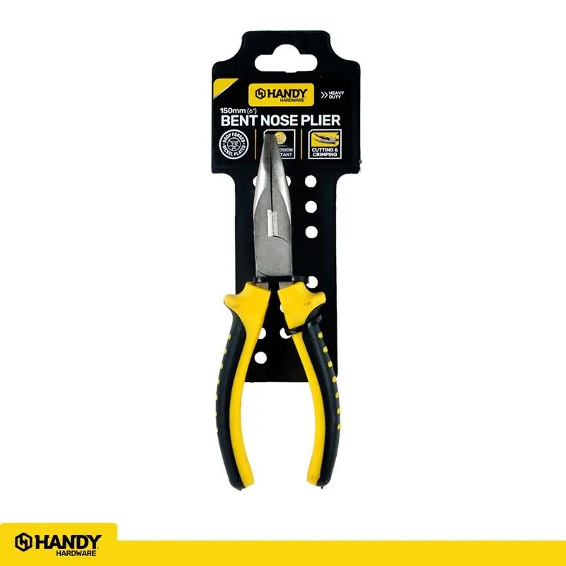 Plier Premium Bent Nose Comfort Grip Handle Black & Yellow 150mm – image 4