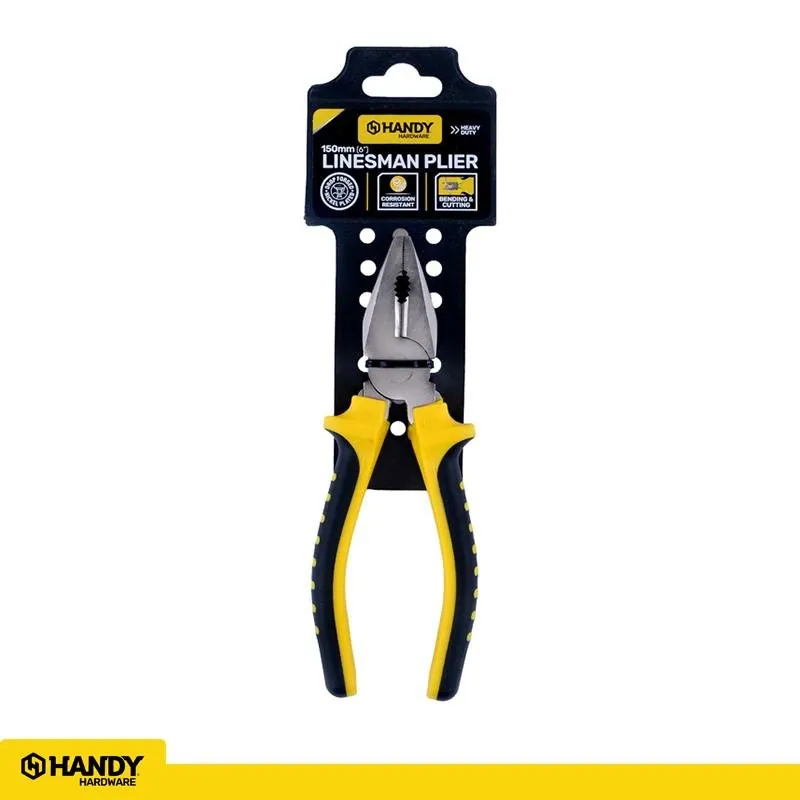 Plier Premium Linesman Comfort Grip Handle Black & Yellow 150mm – image 4