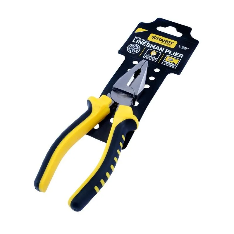 Plier Premium Linesman Comfort Grip Handle Black & Yellow 150mm – image 3