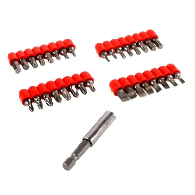 Screwdriver Bits Magnetic (Includes Flat Head, Phillips Head, P0Z1 Head, Torx Head and 60mm Extension Bar) 25mm 32pc