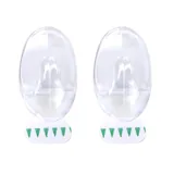 Removable Hooks Oval Clear Plastic 62mm X 38mm 2pk (Holding Weight 3kg) – image 1