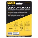 Removable Hooks Oval Clear Plastic 62mm X 38mm 2pk (Holding Weight 3kg) – image 3